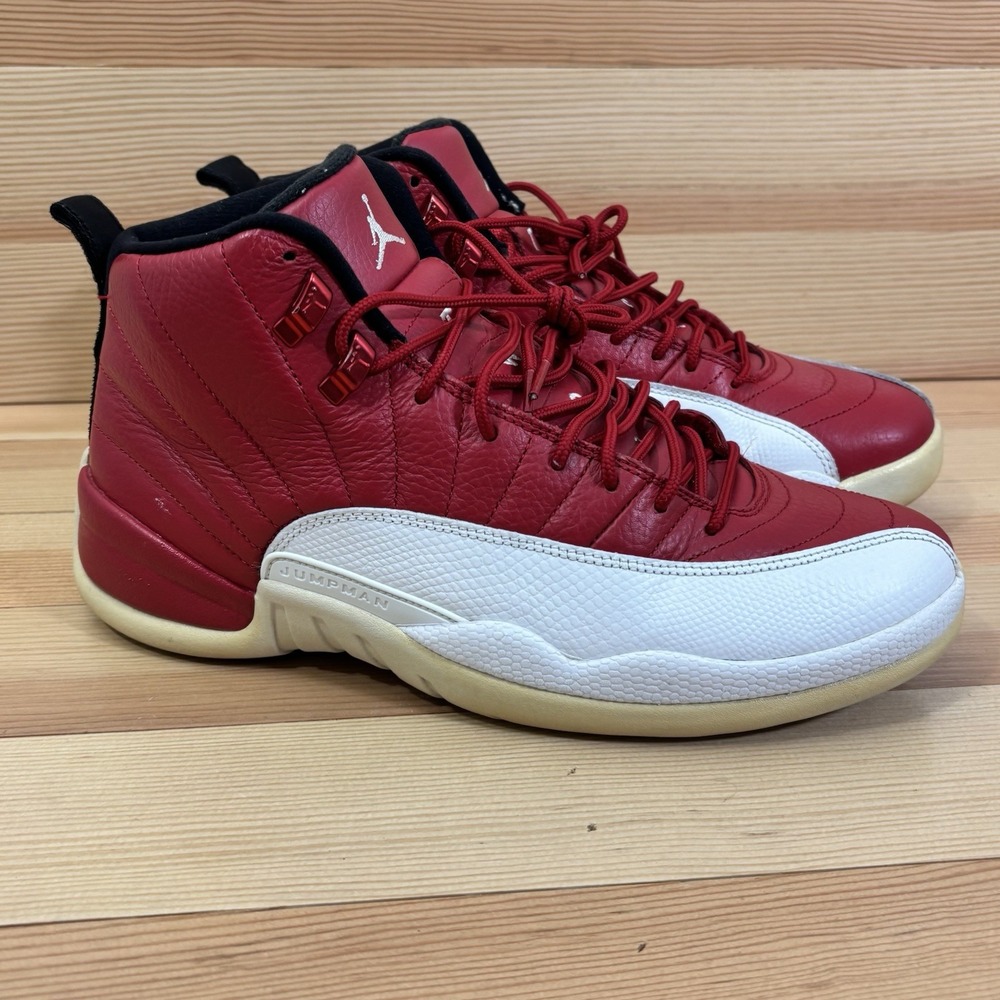 Nike Air Jordan 12 Retro Shoes Mens 10.5 Gym Red White Sneakers 130690-600 2016